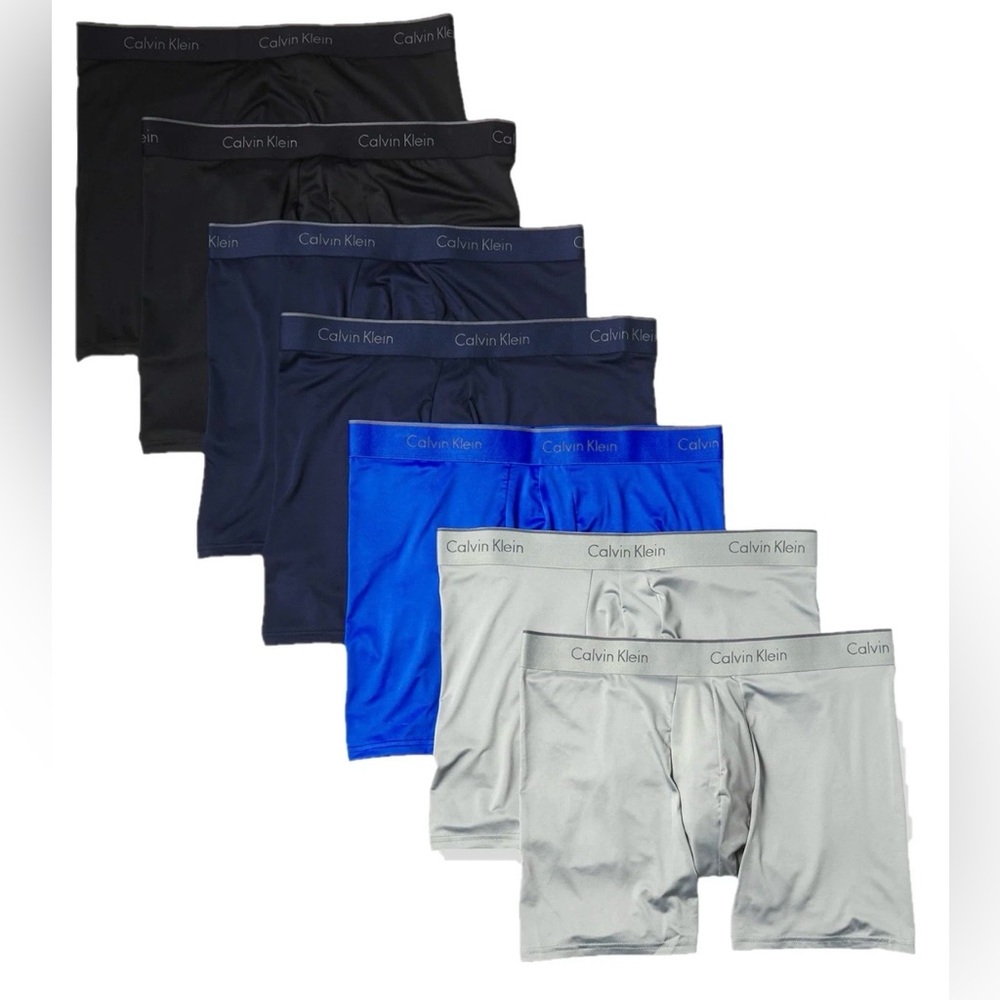 Calvin Klein Men Boxer Briefs Black Navy Royal Blue Gray New Large Micro Stretch